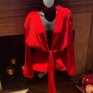 Brand new red flare bottom top